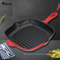 steak grill plate bbq square enamel cast iron grill fry pan